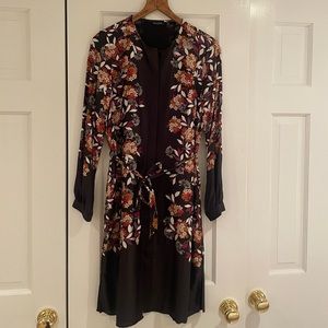 Massimo Dutti button up tie dress